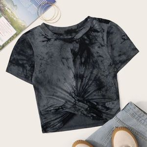 Plus Tie Dye Twist Hem Tee